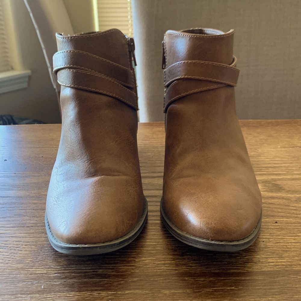 Light brown ankle booties. Gently worn